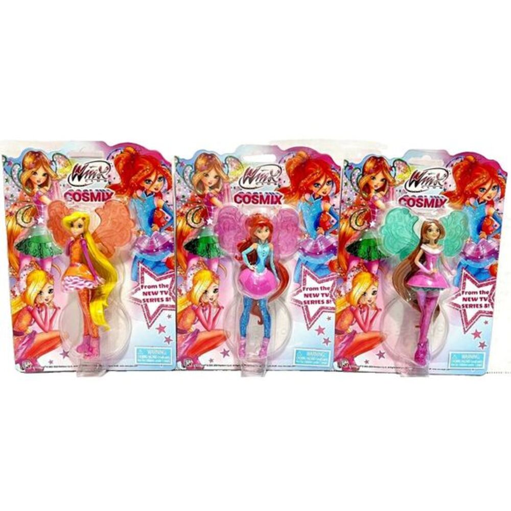 Winx Club Cosmix Doll Figures Lot of 3 Stella Bloom Flora 5" Fairies TV Series 8